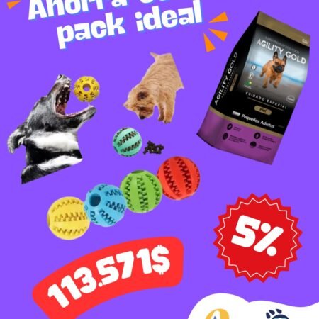 Combo: (cuido) Alimento Agility Gold Pequeños Adultos Premium 3kg + Juguete Interactivo Porta Snacks
